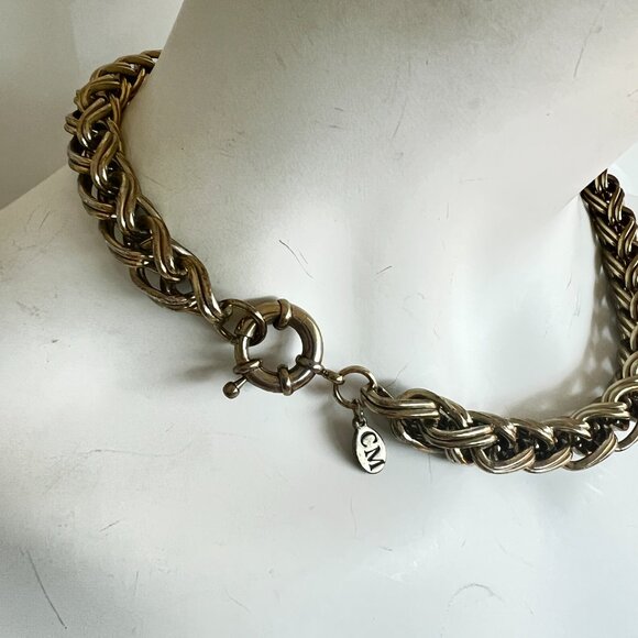Club Monaco Gold Intricate Chain Link Necklace - Picture 4 of 5